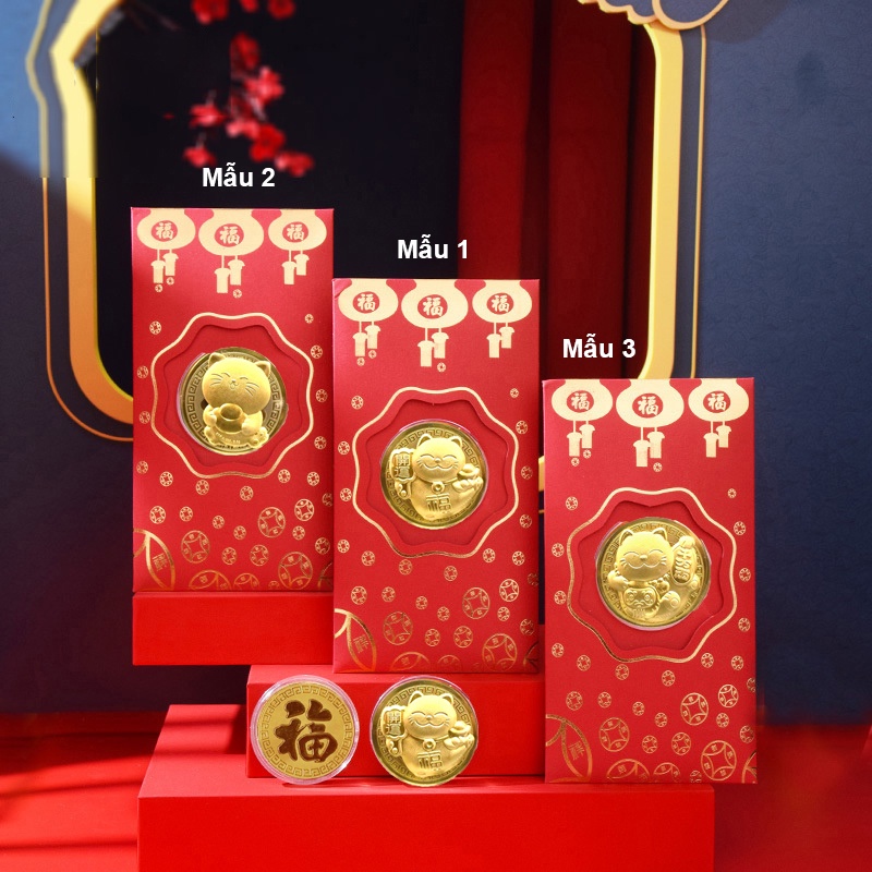[Lì xì tết 2024] Bao Lì Xì Mạ Vàng Con rồng tết Giáp Thìn 2024