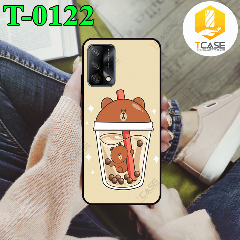 Ốp lưng Tcase dành cho Oppo A74 in hình trà sữa cute
