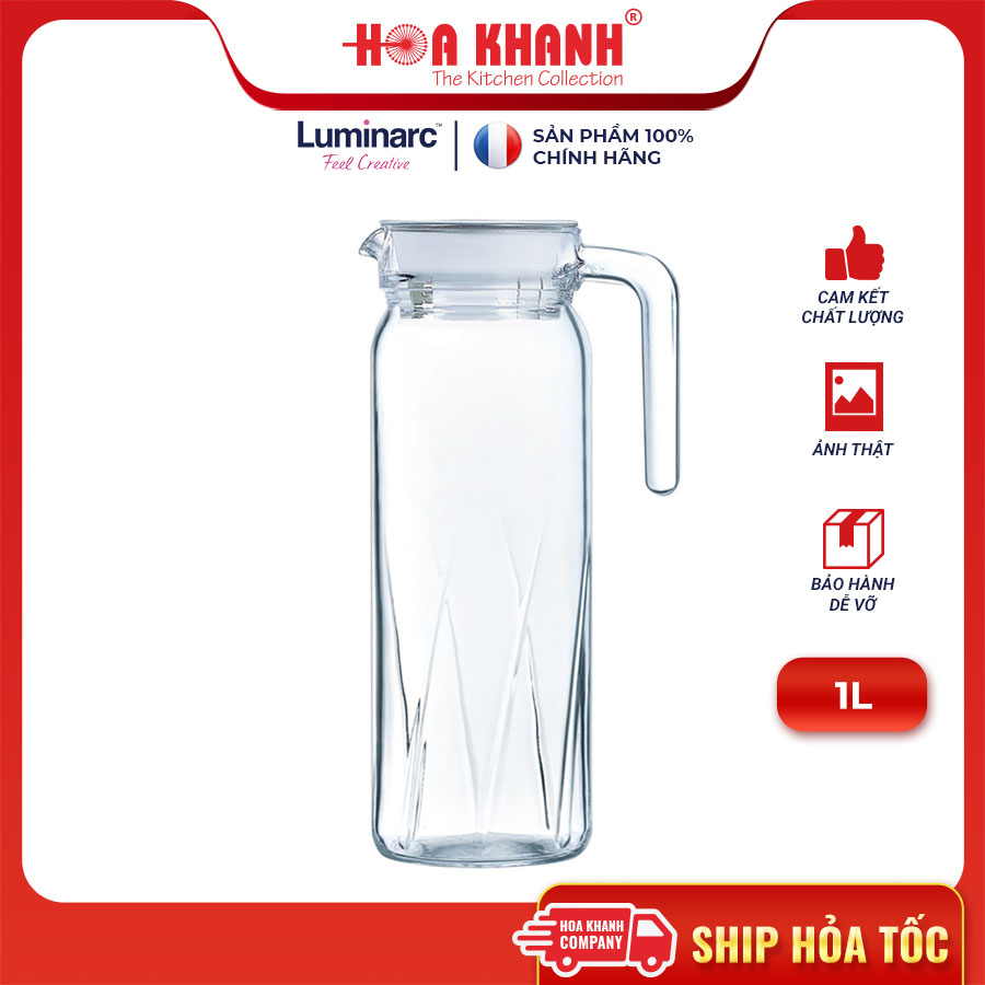 Luminarc dona embossment ray 1l bình nước thủy tinh - q0436