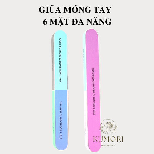 ĐỒ GIŨA ĐÁNH BÓNG MÓNG TAY 6 MẶT cây dũa móng tay chân dài 18 cm cao cấp giá rẻ nhiều mặt giũa đa chức năng đồ nghề làm móng KUMORI STORE
