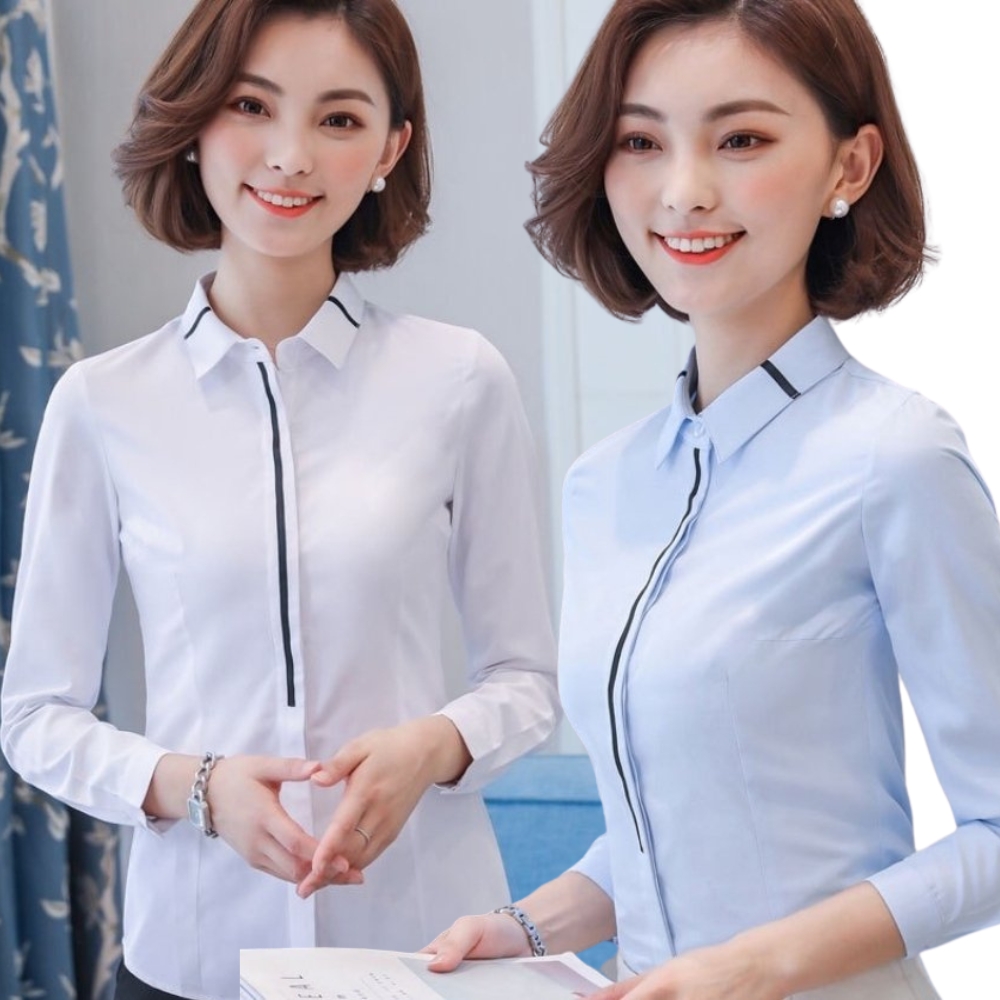 [HCM]Áo sơ mi nữ dài tay sọc nửa viền nút công sở THE MIX-UP SHOP chất vải mềm mịn
