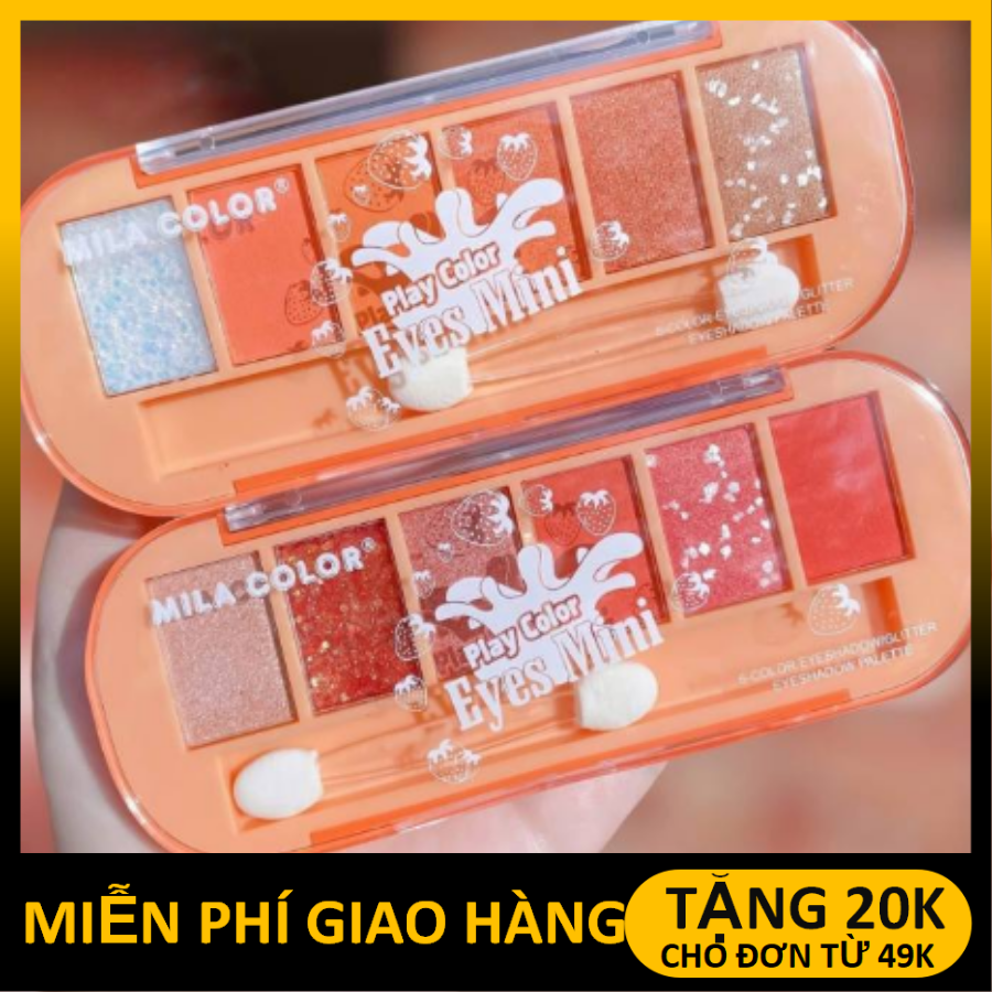 Nhủ mắt mila 6 ô play color eyes mini kèm cọ