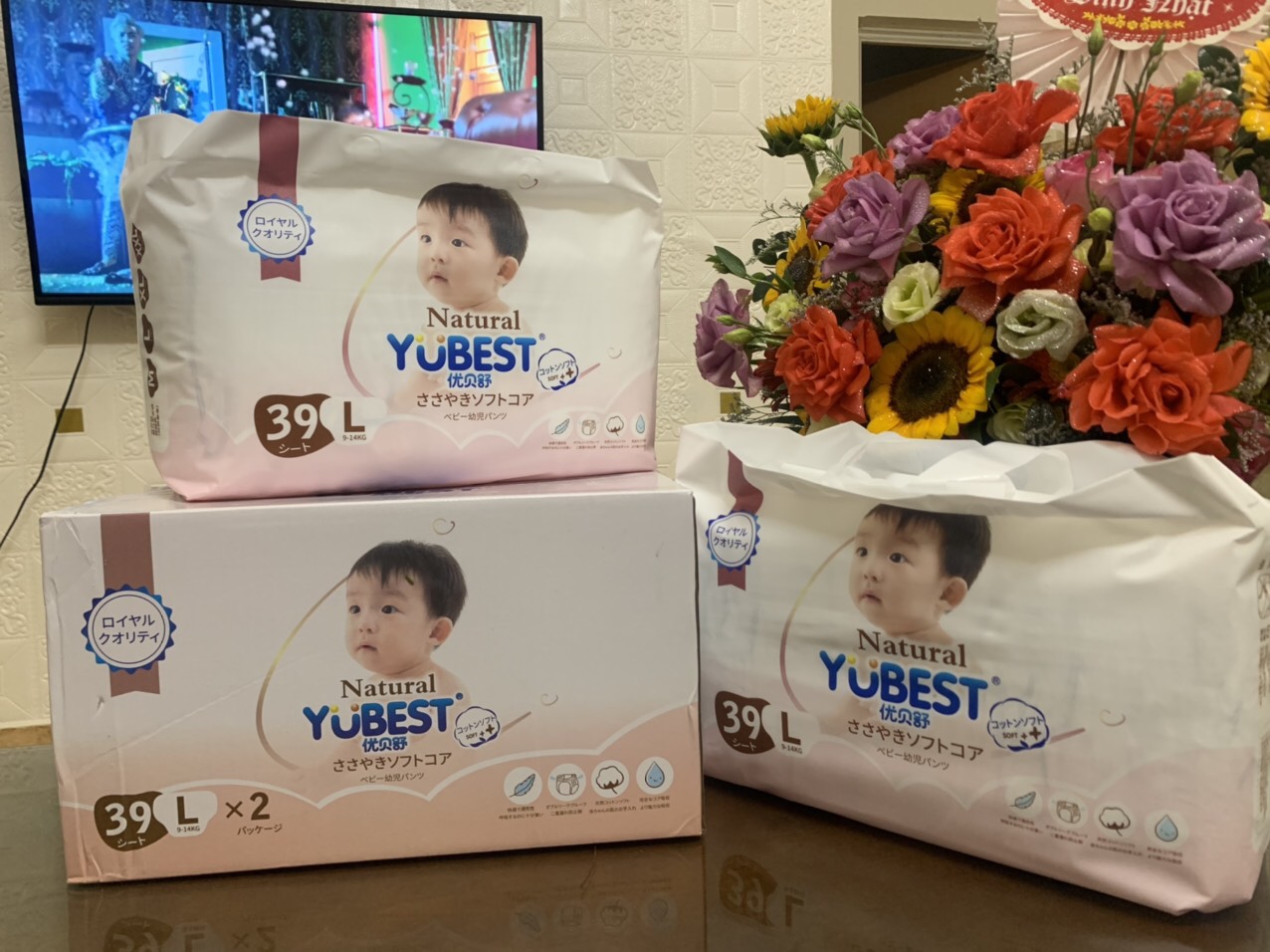 (combo 2 bịch)Bỉm dán/quần YUBEST NATURAL cao cấp Size S44/M40-40/L39/XL-36/XXL-34/XXXL