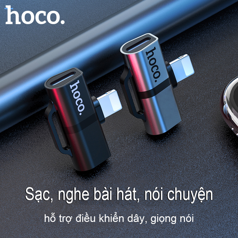 【New Be】cáp sạc và cáp otg Hoco LS20 Jack Chuyển Đổi Cho Tai Nghe + Sạc Điện Thoại 2 Cổng Lightning Cho IPhone7/8/Plus/X/XS/MAX