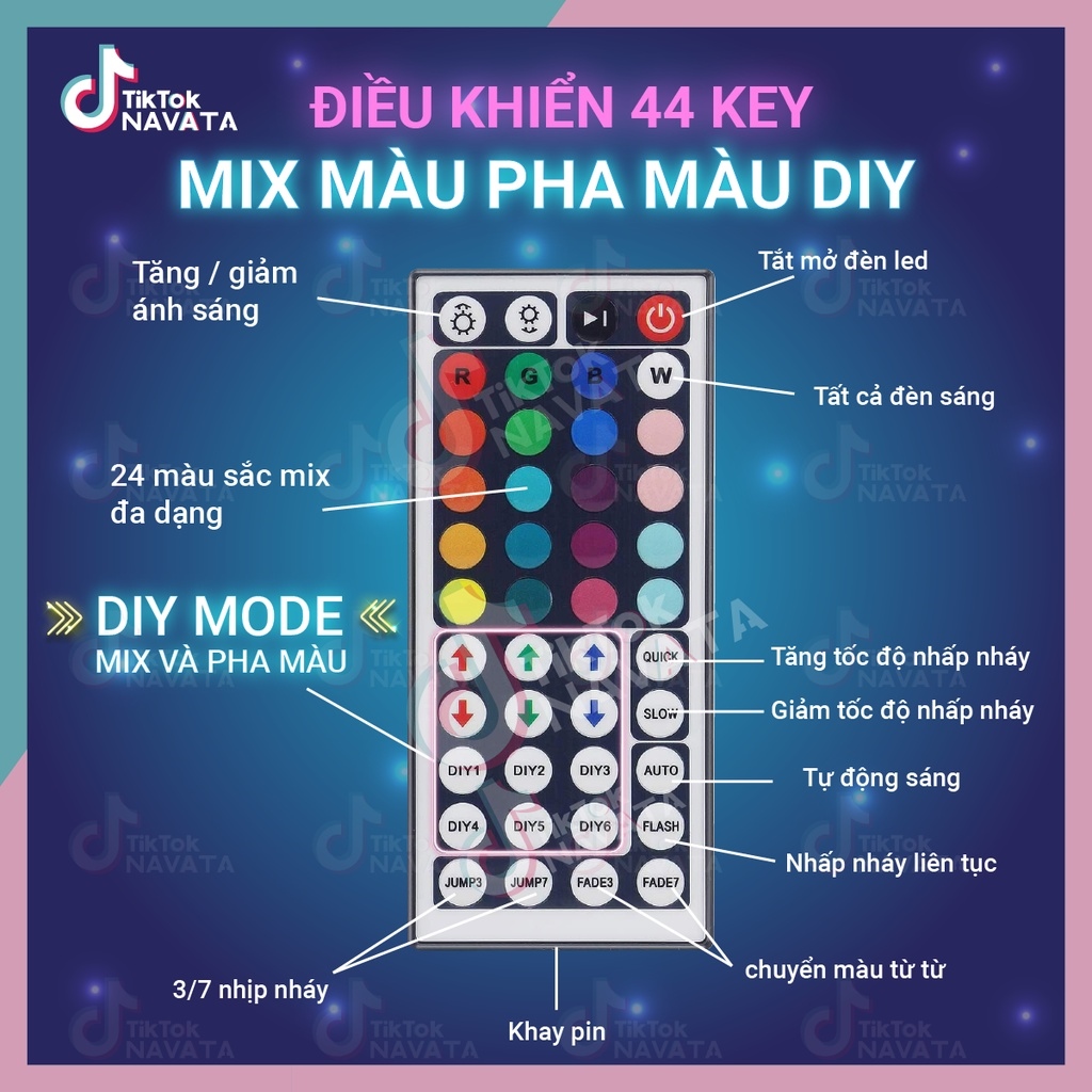 Mua 3 tặng 1 Đèn Led TikTok 5m 10m Điều Khiển APP 16 Triệu Màu Pha Màu DIY đèn trang trí phòng ngủ Led 5050 RGB Loại Tốt