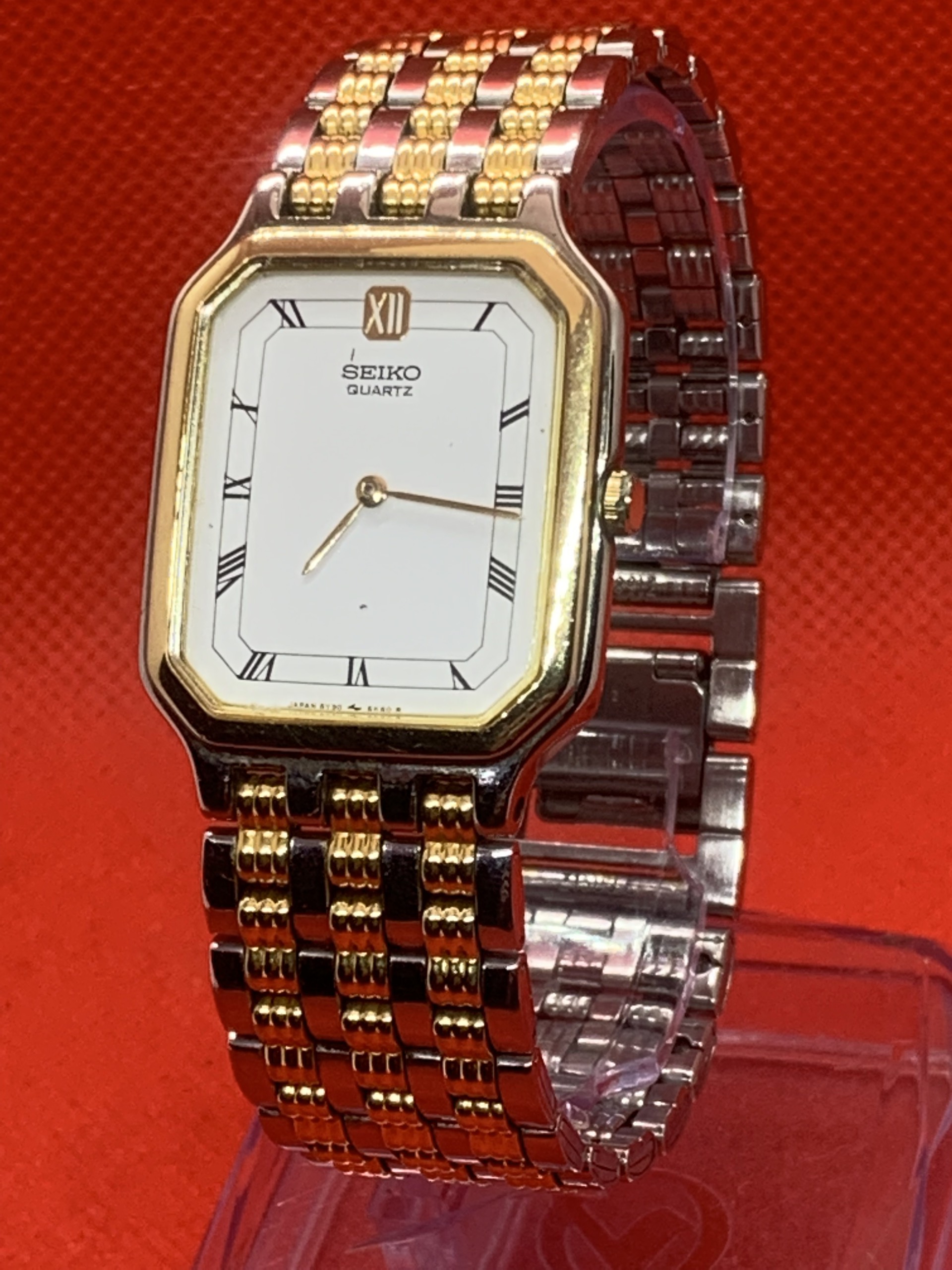 Đồng hồ nam Seiko 1J bọc vàng 30m size 27x30 zin all