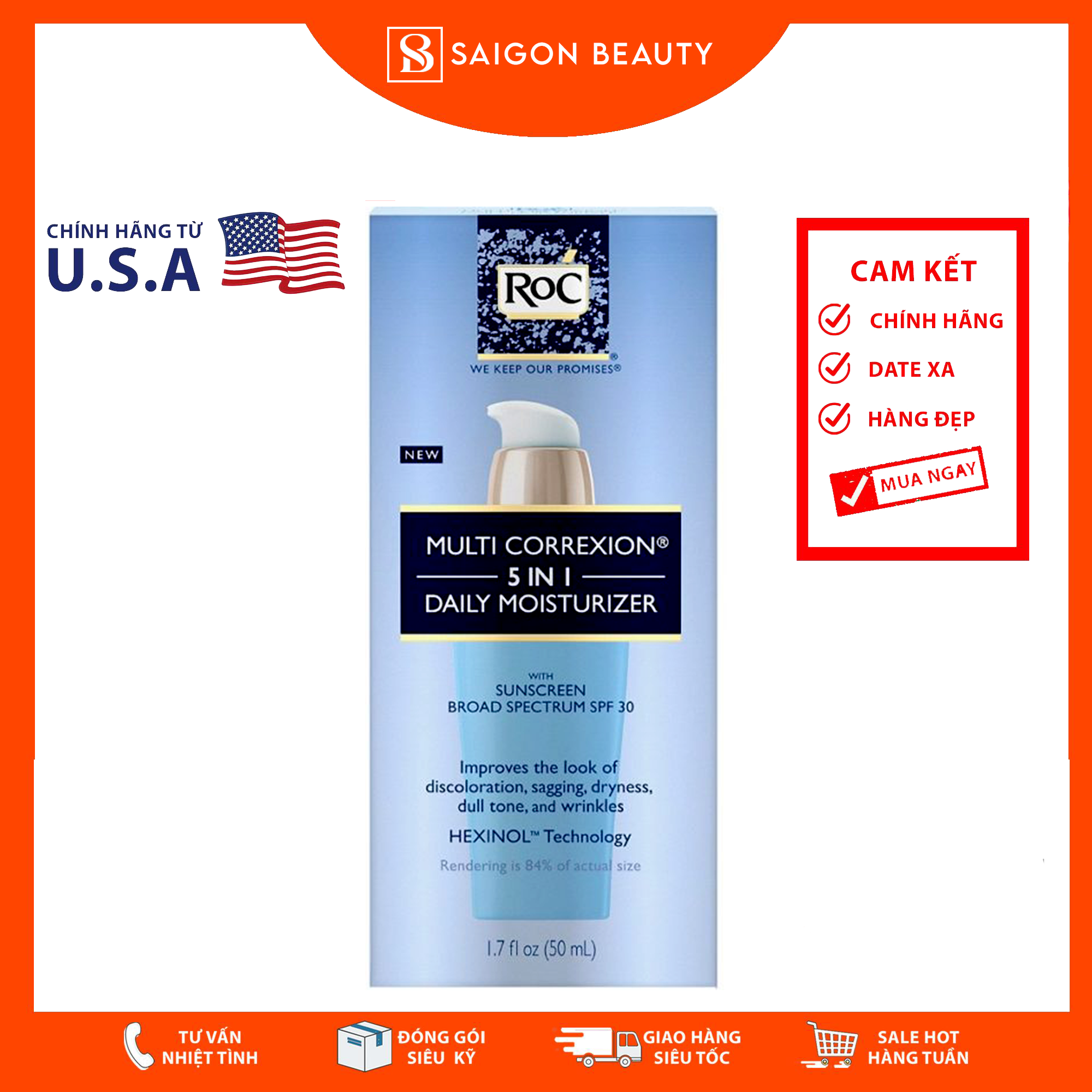 Kem Dưỡng Ngày RoC Multi Correxion 5 in 1 Daily Moisturizer SPF 30 (50mL)