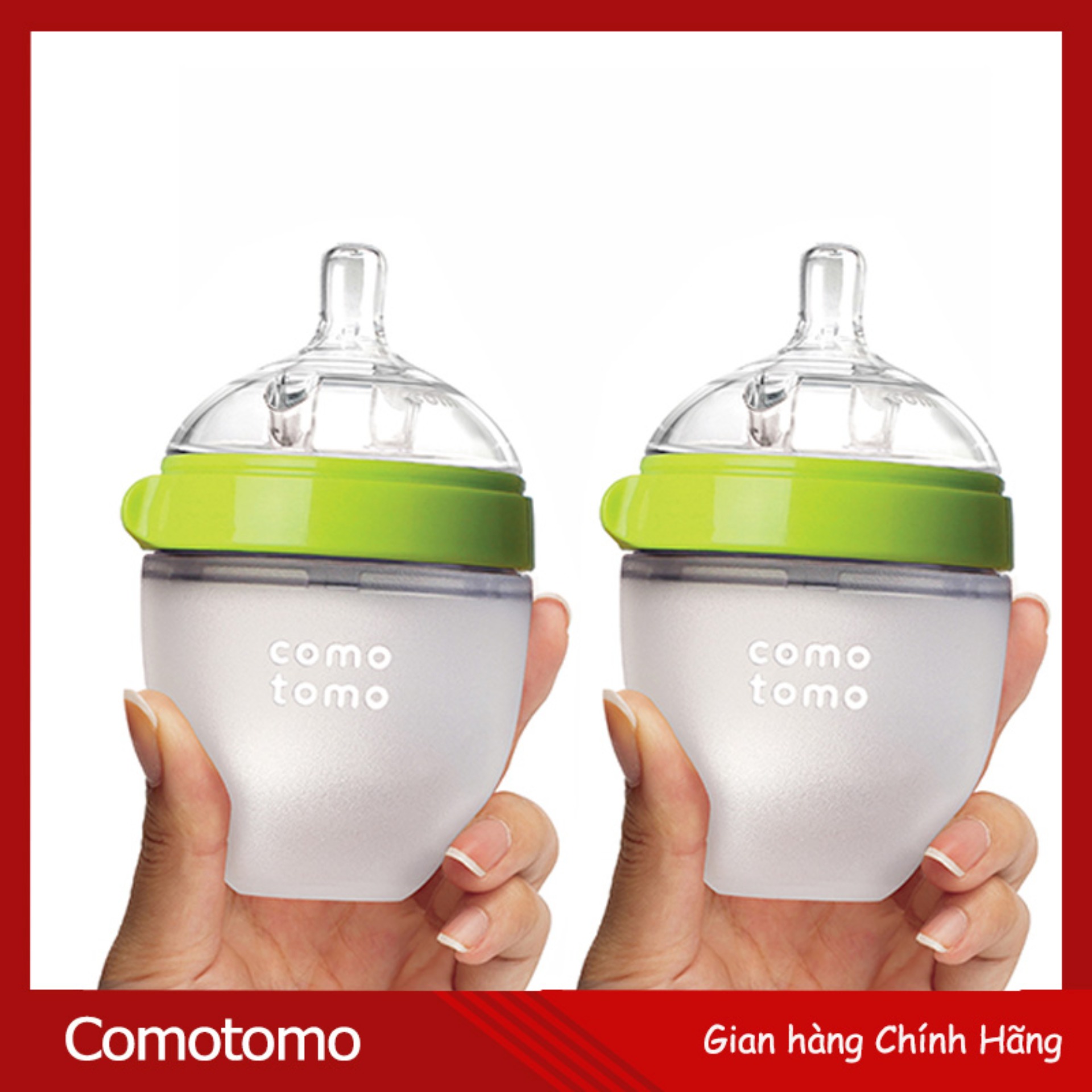 Fullbox Hộp 2 Bình Sữa Comotomo 150ml Xanh (Hãng phân phối chính thức)