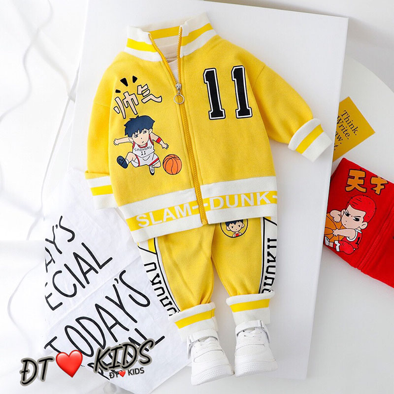 BỘ ÁO KHOÁC CHO BÉ TRAI BÓNG RỔ DÁNG SIÊU THỂ THAO CÓ CỔ ẤM ÁP SIZE 10-20KG [AK04]