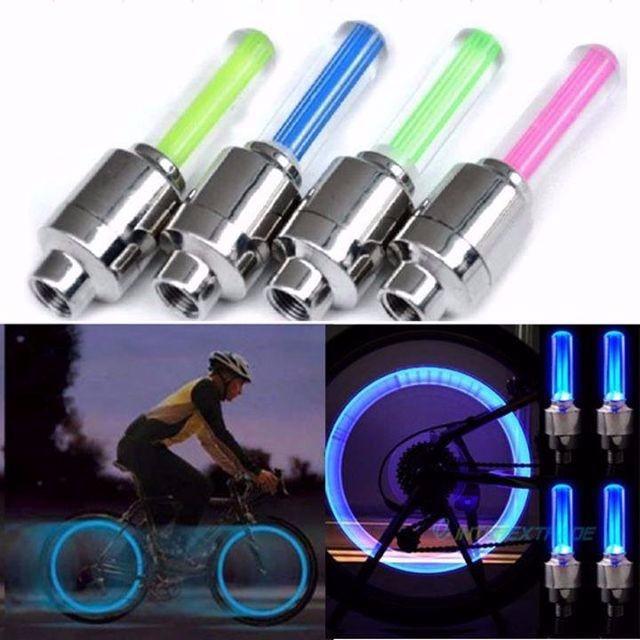 Bộ 2 Đèn LED gắn van xe cho bánh xe máy ô tô xe đạp điện ( màu xanh lá )