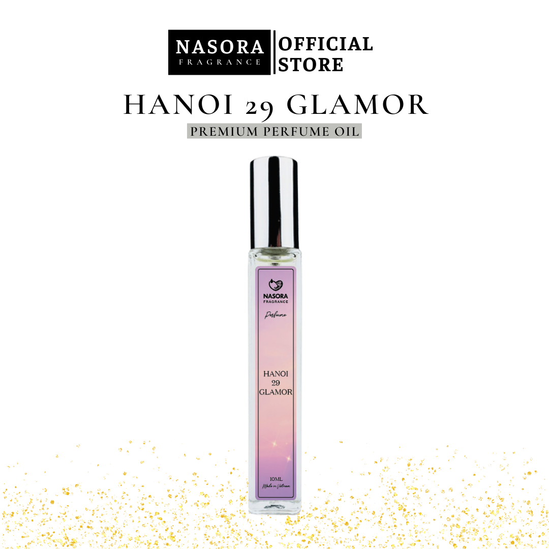Tinh dầu nước hoa nasora hanoi 29 glamour hương thơm nhẹ nhàng, thanh lịch, tinh tế chai xịt 10ml