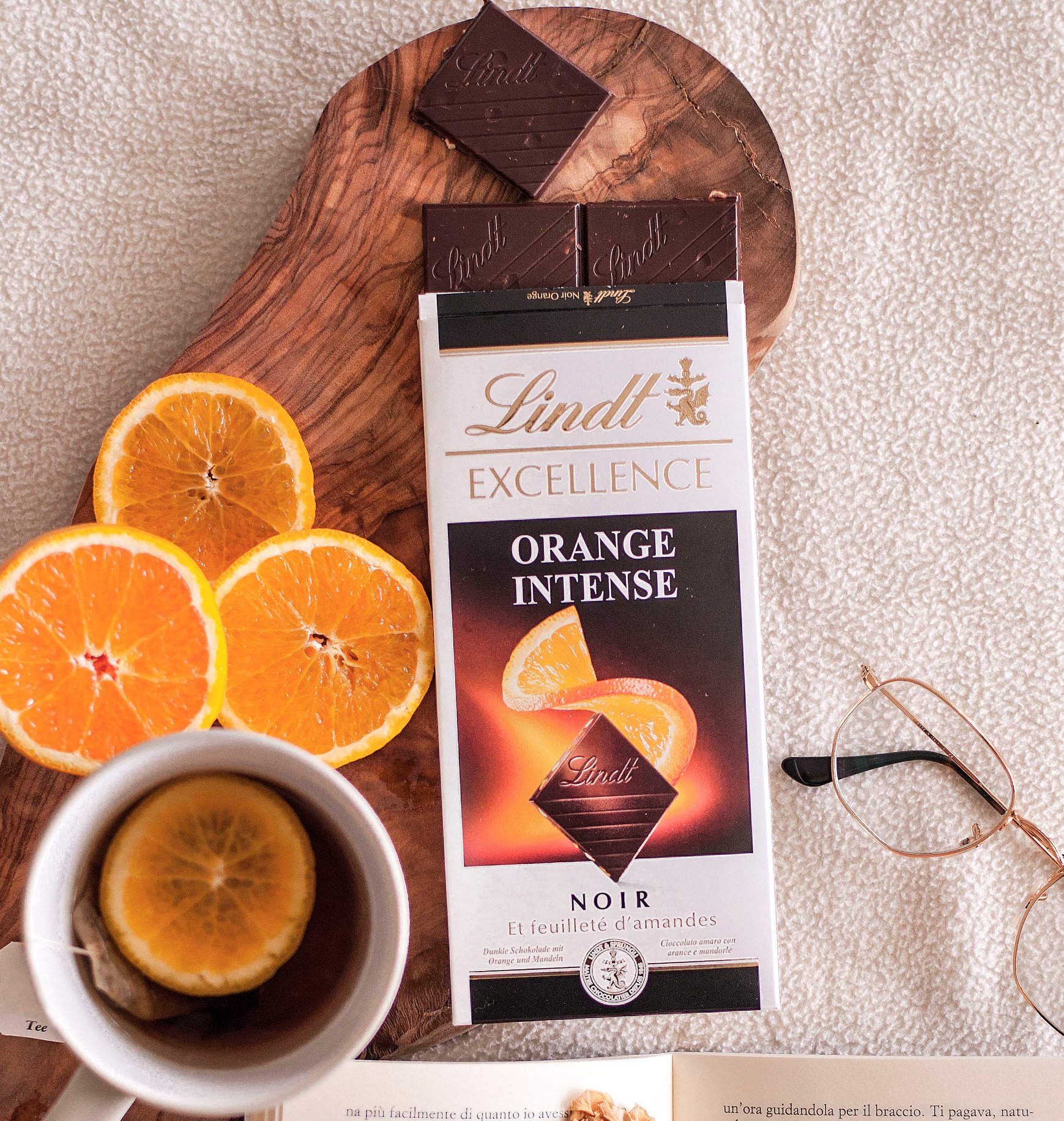 Socola đen nhân cam 100g - Chocolate Lindt Excellence Noir Orange Intense
