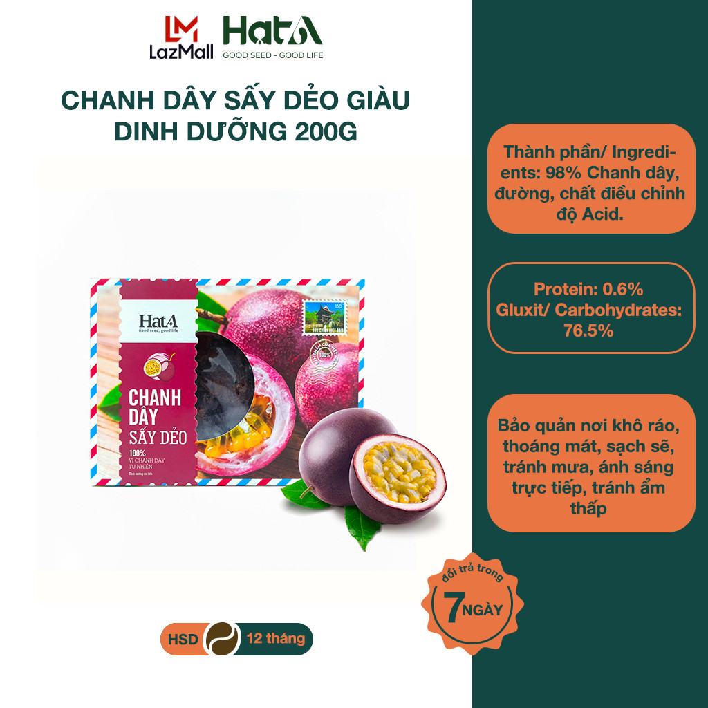 Chanh Dây Sấy Dẻo Hạt A Cafe Thái Miếng Ăn Liền 100% Vị Chua Ngọt Thơm Ngon Tự Nhiên Bổ Sung Vitamin A,C Giàu Dinh Dưỡng 200g