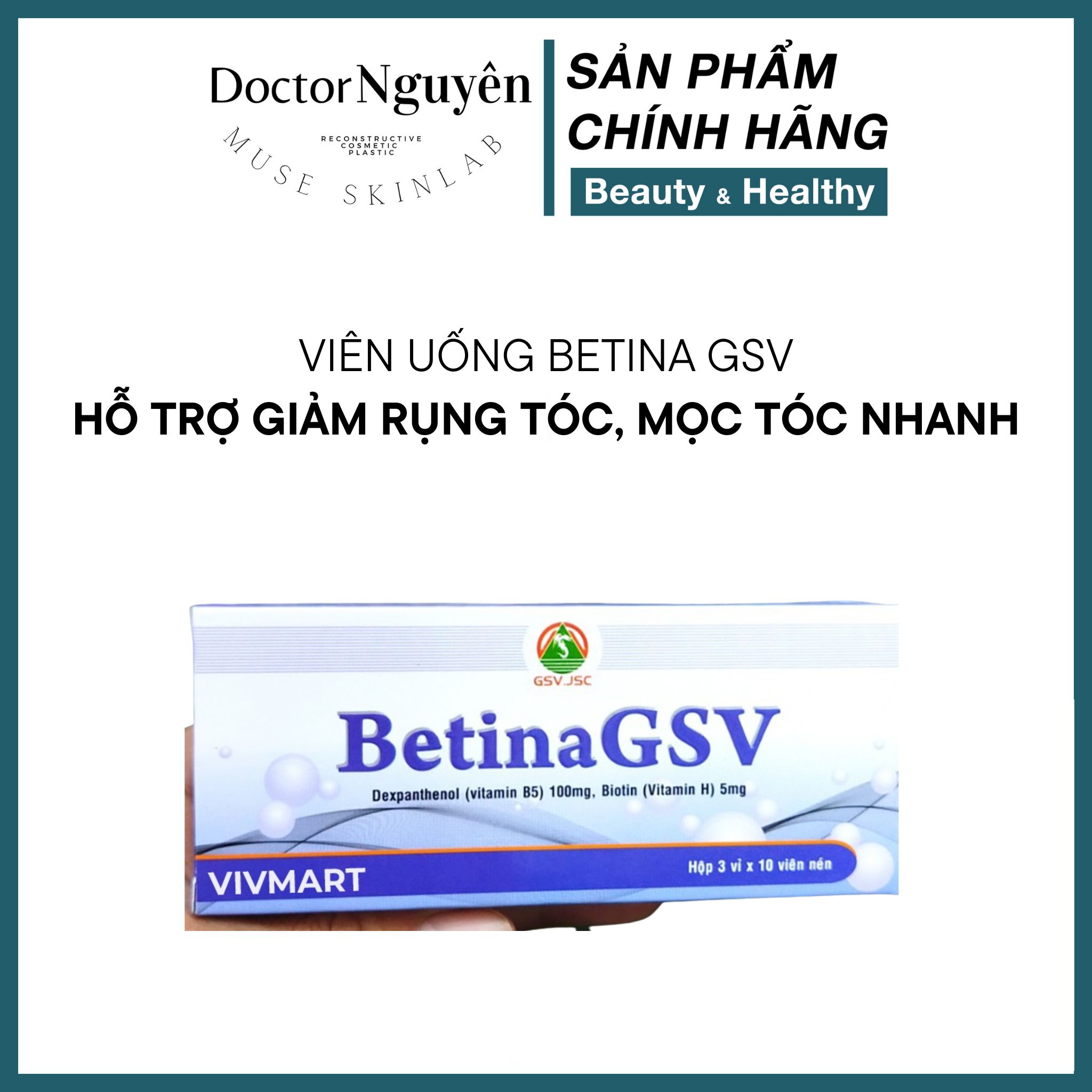 [HÀNG NHẬP KHẨU] Viên Hỗ Trợ Giảm Rụng Tóc Betina GSV