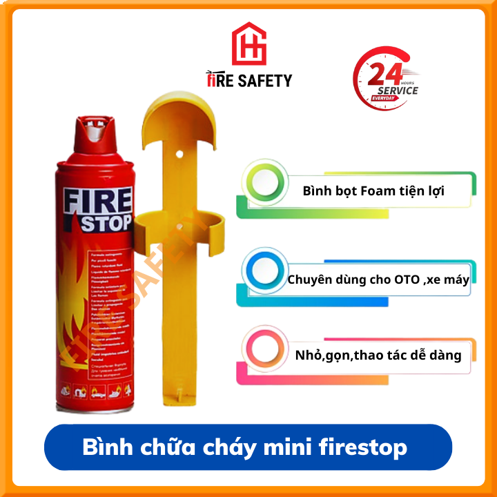Bình chữa cháy mini , bình cứu hỏa khẩn cấp trên xe ô tô, xe tải FIRESTOP an toàn và thân thiện với môi trường