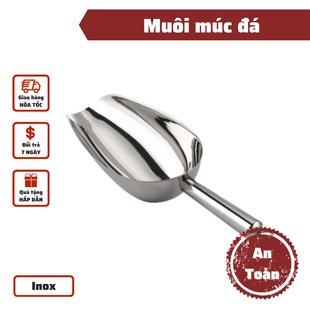 Muôi Inox xúc đá, 8.3x20 dụng cụ múc đá,các loại hạt cà phê , bột,. muỗng đa năng chất liệu cao cấp không gỉ đa dạng kích thước - Big Dream Coffee