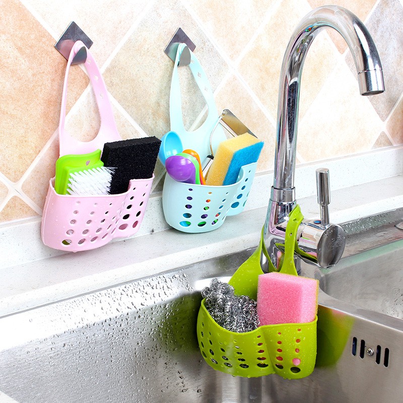 Giỏ treo bồn rửa bát, giỏ treo bồn rửa chén, giỏi nhựa treo đồ nhà bếp, giỏ lưới silicon treo bồn rửa bát