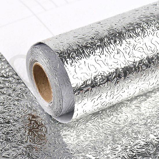 Cuộn 3 mét decal giấy dán bếp tráng nhôm cách nhiệt