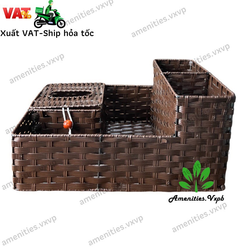 Ống đựng thìa đũa,đựng giấy, ống tăm, giấy ăn, các lọ gia vị giả mây đa năng cho nhà hàng, quán ăn, khách sạn,....