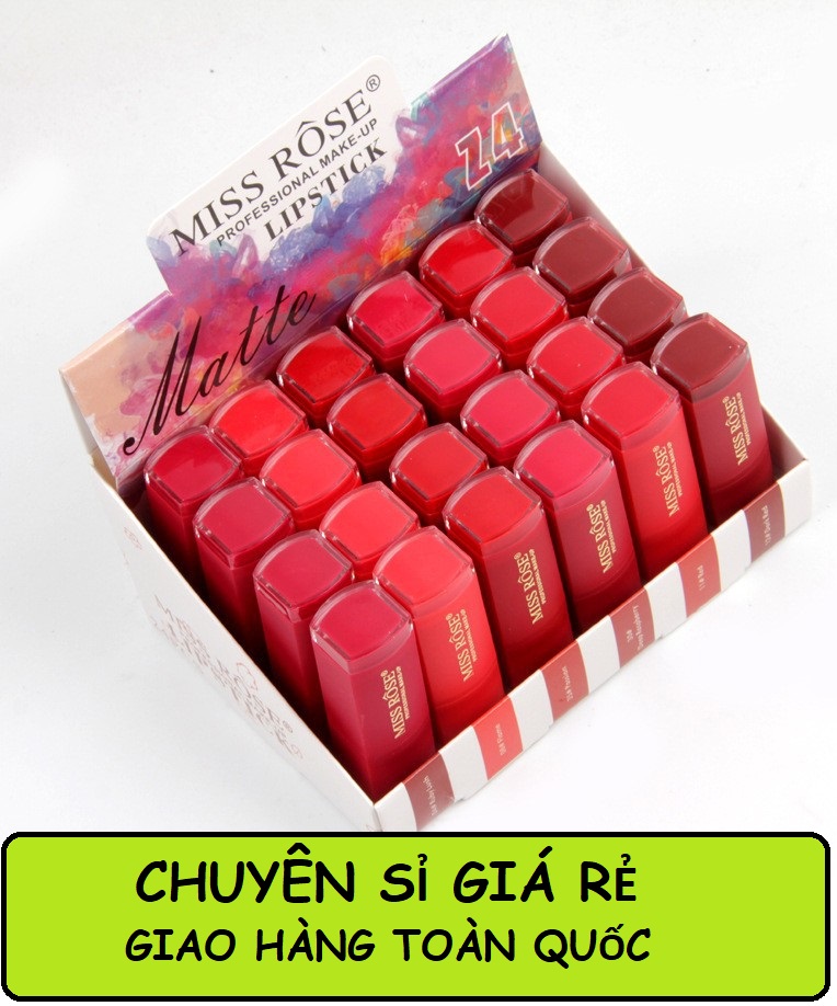[Chuyên sỉ]  Combo 5 Son Lì dưỡng môi Miss Rose 3D đỏ siêu mịn