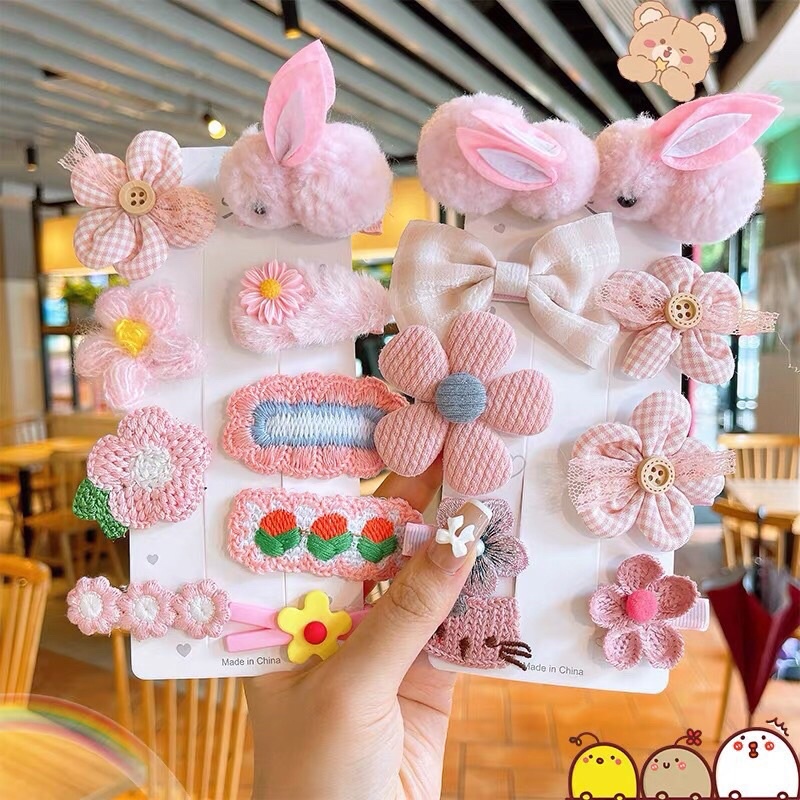 Set kẹp tóc Con Thỏ 9 món cho bé gái