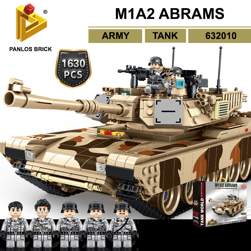 Đồ Chơi Lắp Ráp Kiểu LEGO Mô Hình TANK ARMY Xe Tăng M1A2 ABRAMS PANLOS Model 632010 Với 1630 Mảnh Ghép