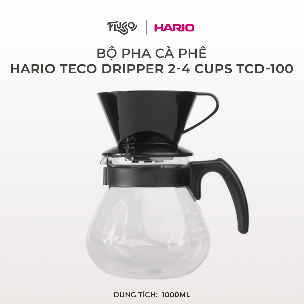 Bộ bình pha cà phê teco dripper 2-4 cups 1 lít tcd-100-