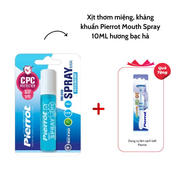 Xịt thơm miệng, kháng khuẩn Pierrot Mouth Spray 10ML hương bạc hà