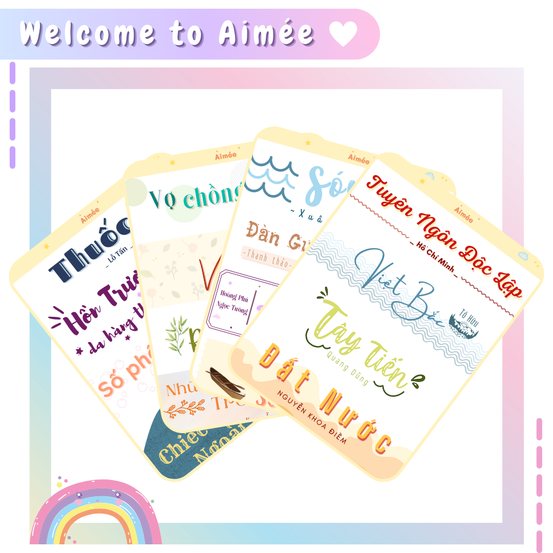 Sticker ngữ văn 12, tiêu đề văn học 12 | aimée