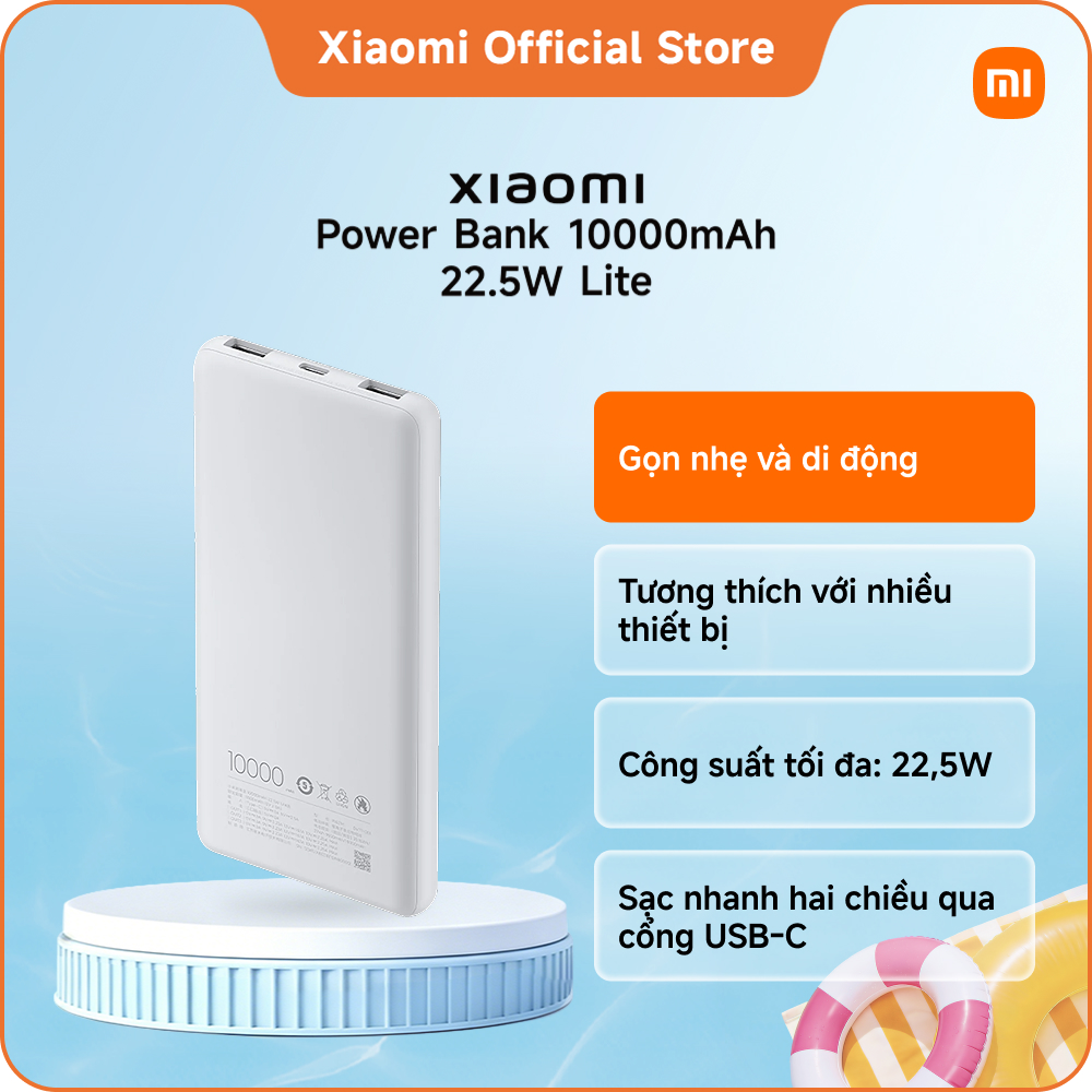 Xiaomi Power Bank 10000mAh 22.5W Lite Dễ dàng mang theo và đáp ứng cho mọi nhu cầu sạc nhanh của bạn