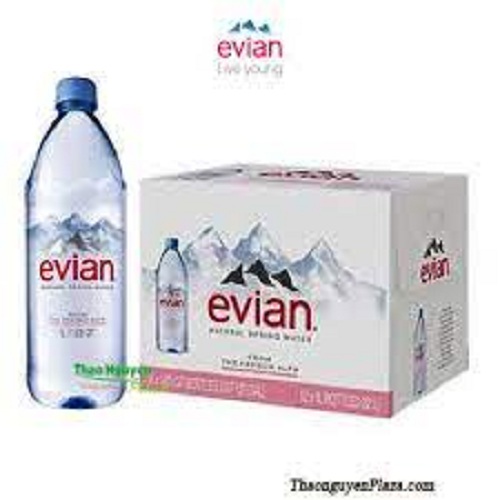 Nước khoáng không ga evian chai nhựa 1 lít nhập khẩu Pháp
