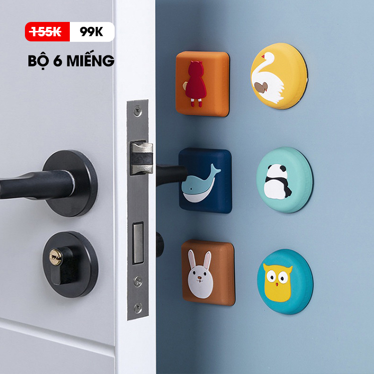 Set 3 miếng đệm chặn cửa chống va đập cho cửa inoha - le05