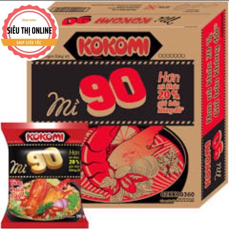 Thùng 30 gói mì kokomi đại 90