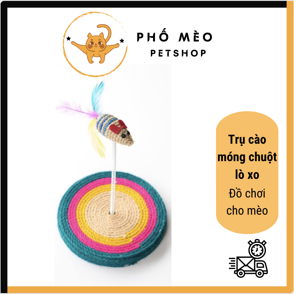 Bàn Cào Chuột Lò Xo - Đồ chơi cho mèo cào móng
