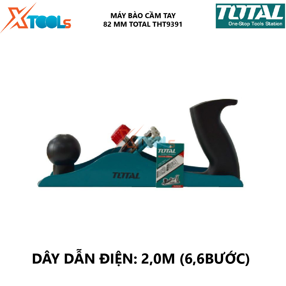 Bàn bào gỗ Total THT9391 | Máy bào cầm tay đường bào 82mm Độ sâu đường bào 1mm Tốc độ không tải 16,000 vòng/ phút, bào vật liệu gỗ làm bề mặt láng bóng [XTOOLs MALL]