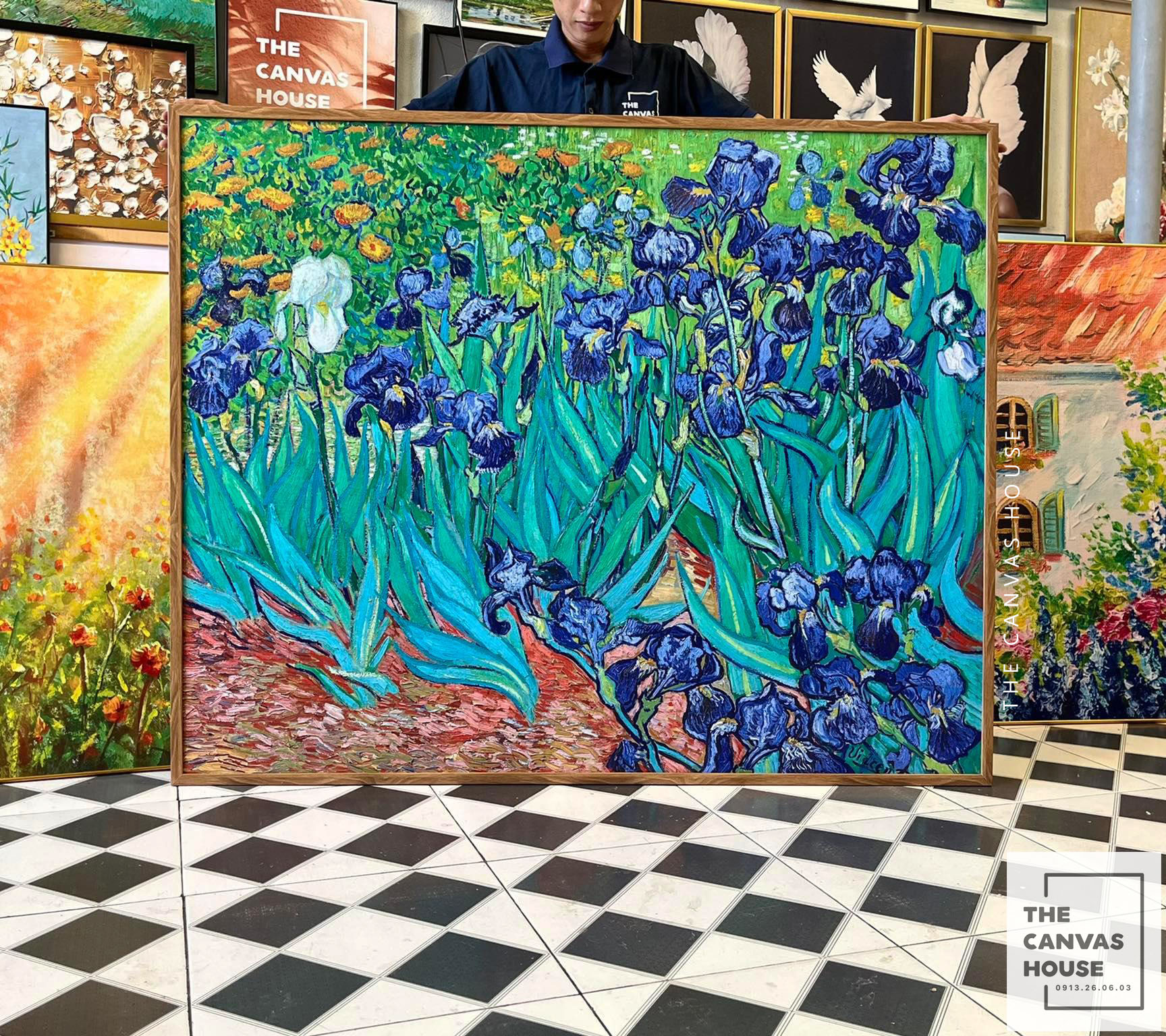 Tranh in canvas van gogh - irises hoa diên vĩ - the canvas house