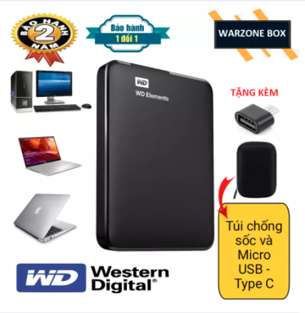 [HCM]Ổ Cứng Di Động WD Elements 1TB - Bảo hành 24 tháng 1 đổi 1