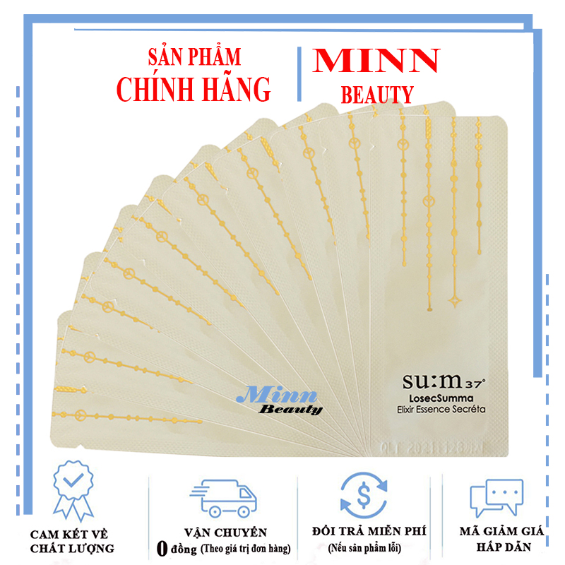 Combo 30 gói sample tinh chất tái sinh da su:m37 losec summa elixir essence secréta 1ml x 30