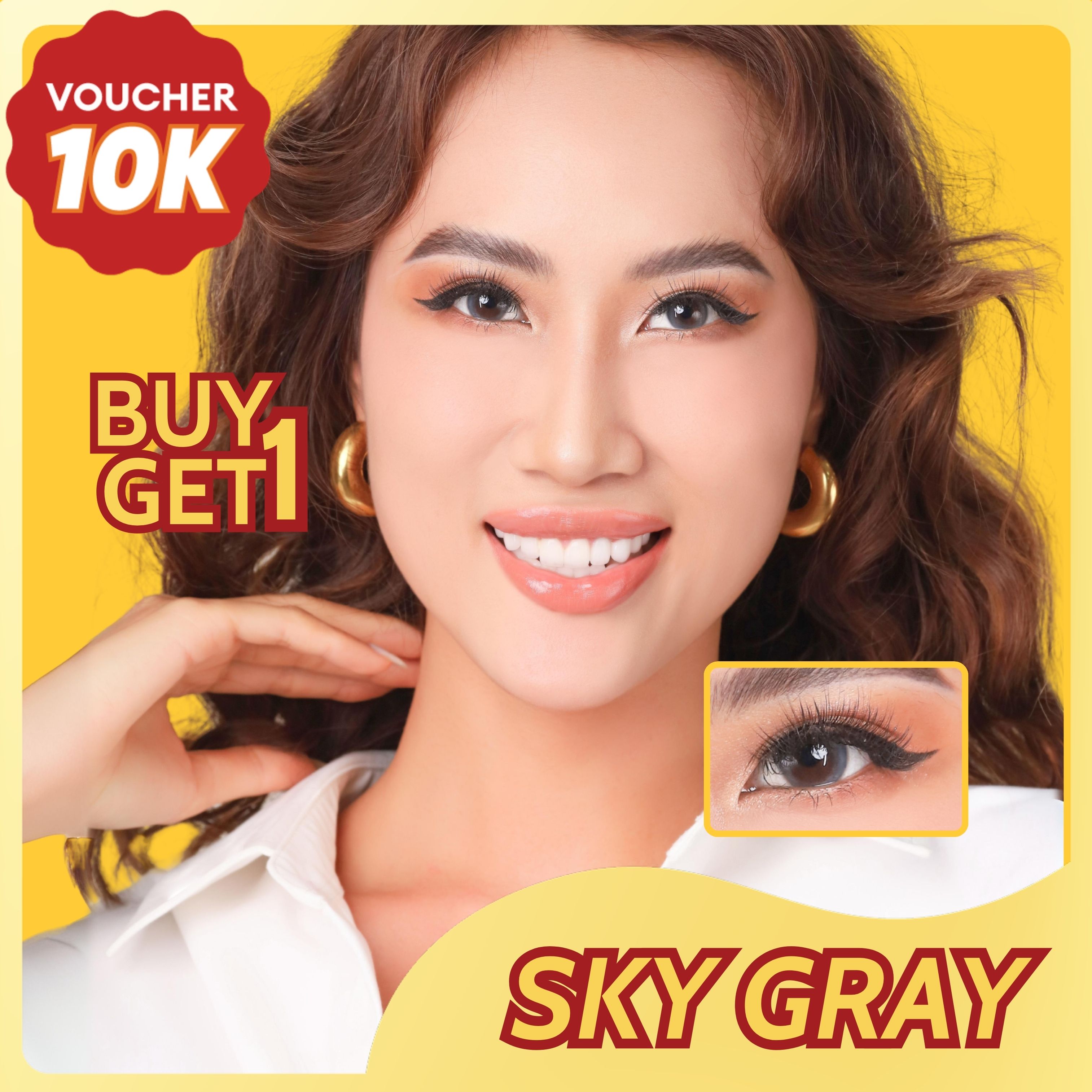 Lens cho mắt thở Silicone Hydrogel LENS OPTIC Sky gray, kính áp tròng cho mắt cận