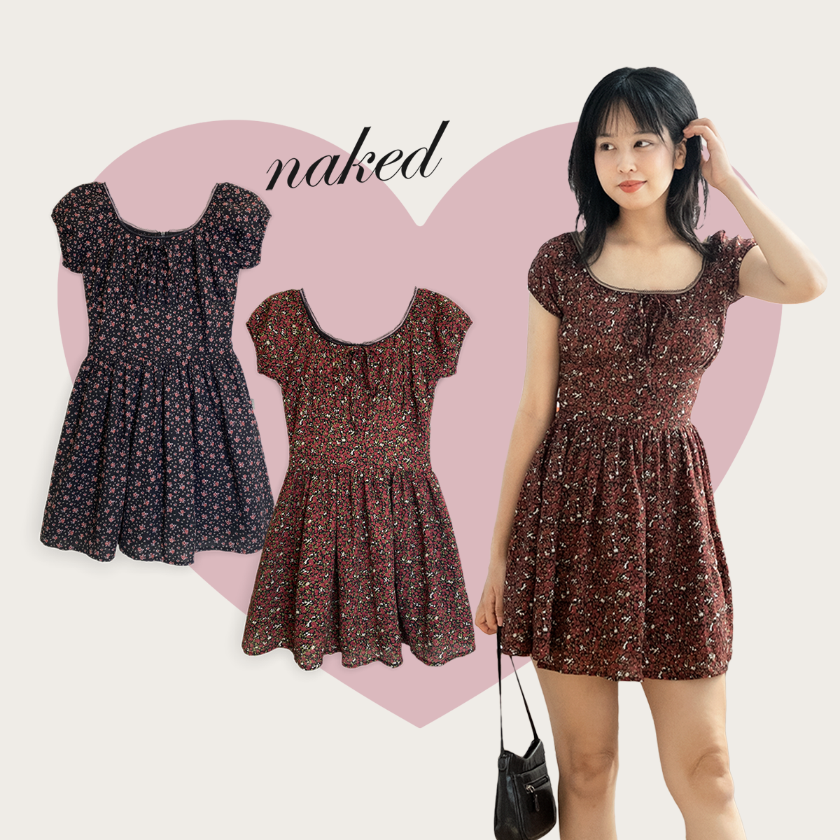 Váy cộc tay phối ren ngực naked by v - bebe dress ver.2
