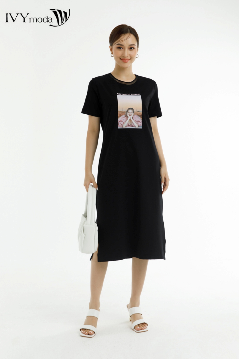 Đầm thun dáng suông ivy moda ms 42b9201
