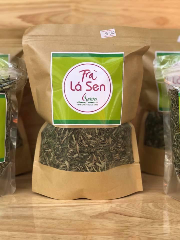 100g trà lá sen SenTa. Hạ mỡ máu, giảm mỡ trong cơ thể, hỗ trợ điều trị chứng bệnh béo phì