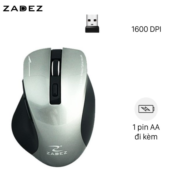 Chuột không dây zadez m353 xám -