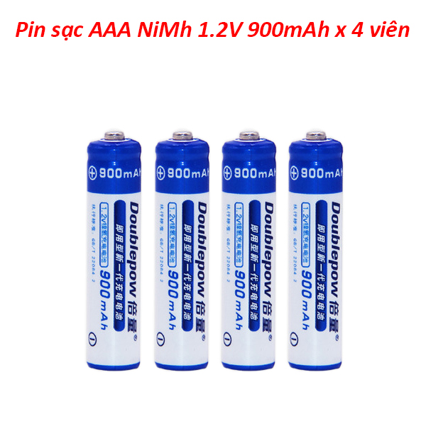 Bộ 4 pin sạc aaa doublepow 1250mah cam kết dung lượng thật