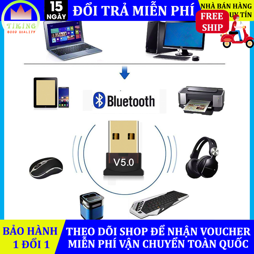 Usb phát bluetooth 5.0 cho Pc, usb thu bluetooth cho loa, xe hơi, usb thu phát bluetooth âm thanh biến loa thường thành loa bluetooth