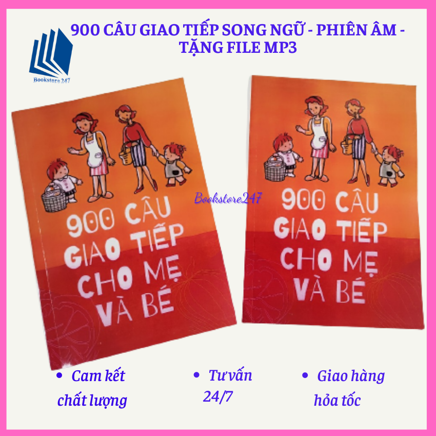 Sách - 900 câu giao tiếp tiếng anh cho mẹ và bé, 1 cuốn a5, tặng file mp3