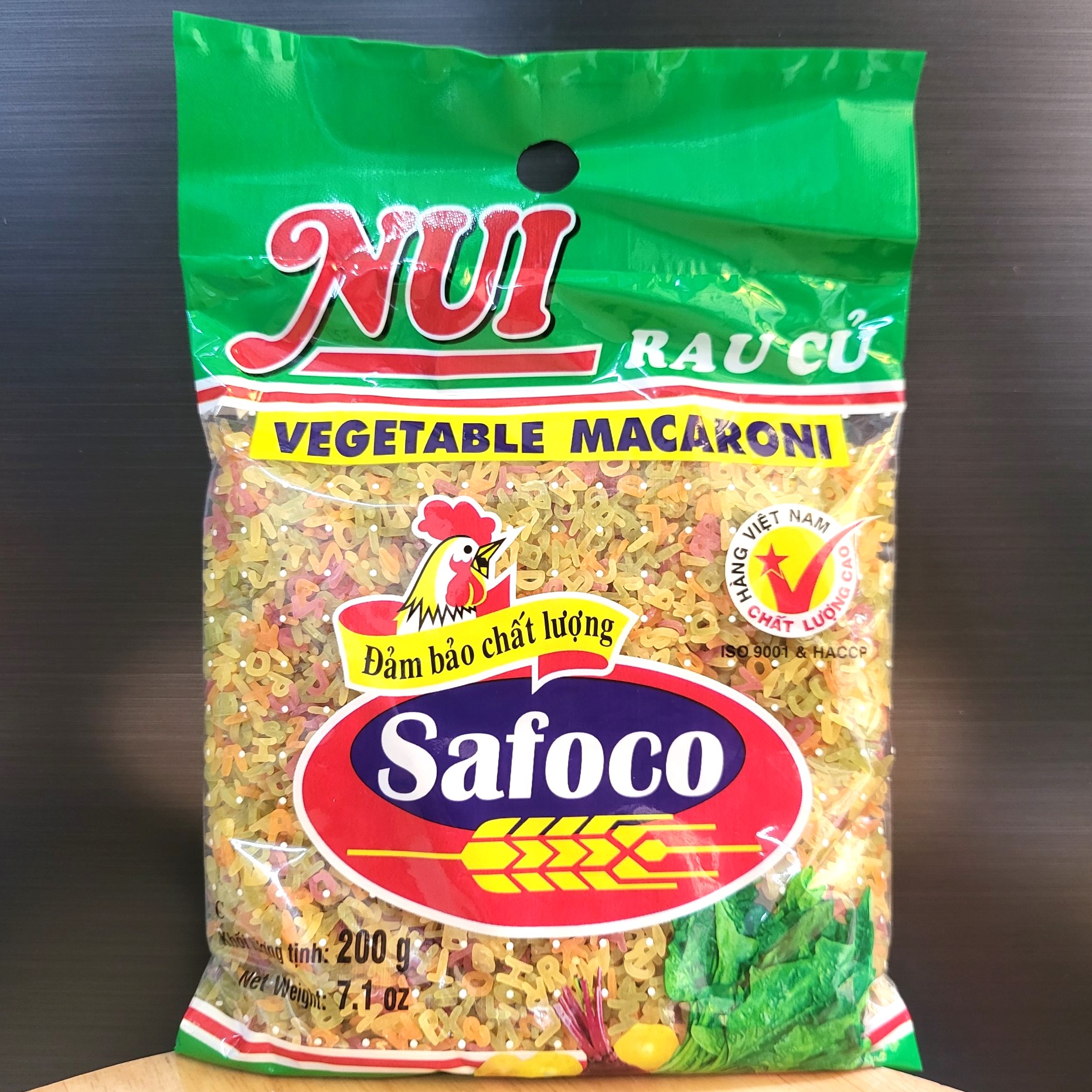 Safoco – chữ 200g - nui rau củ hình chữ cái / alphabet saphes vegetable macaroni