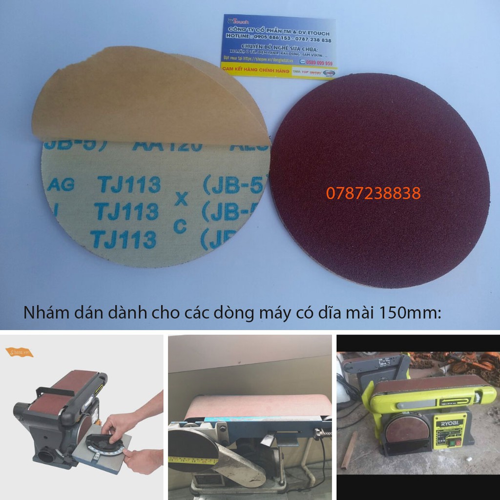 [HCM]Giấy nhám - Giấy Nhám tròn - 10 Nhám tròn lưng keo - Đường kính 150mm - TJ113 Đài Loan