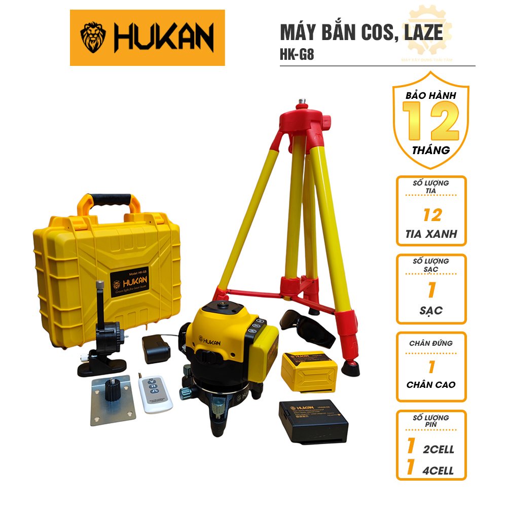 Máy bắn cos cân bằng Laze HUKAN HK-G8 tia xanh có điều khiển từ xa cao cấp