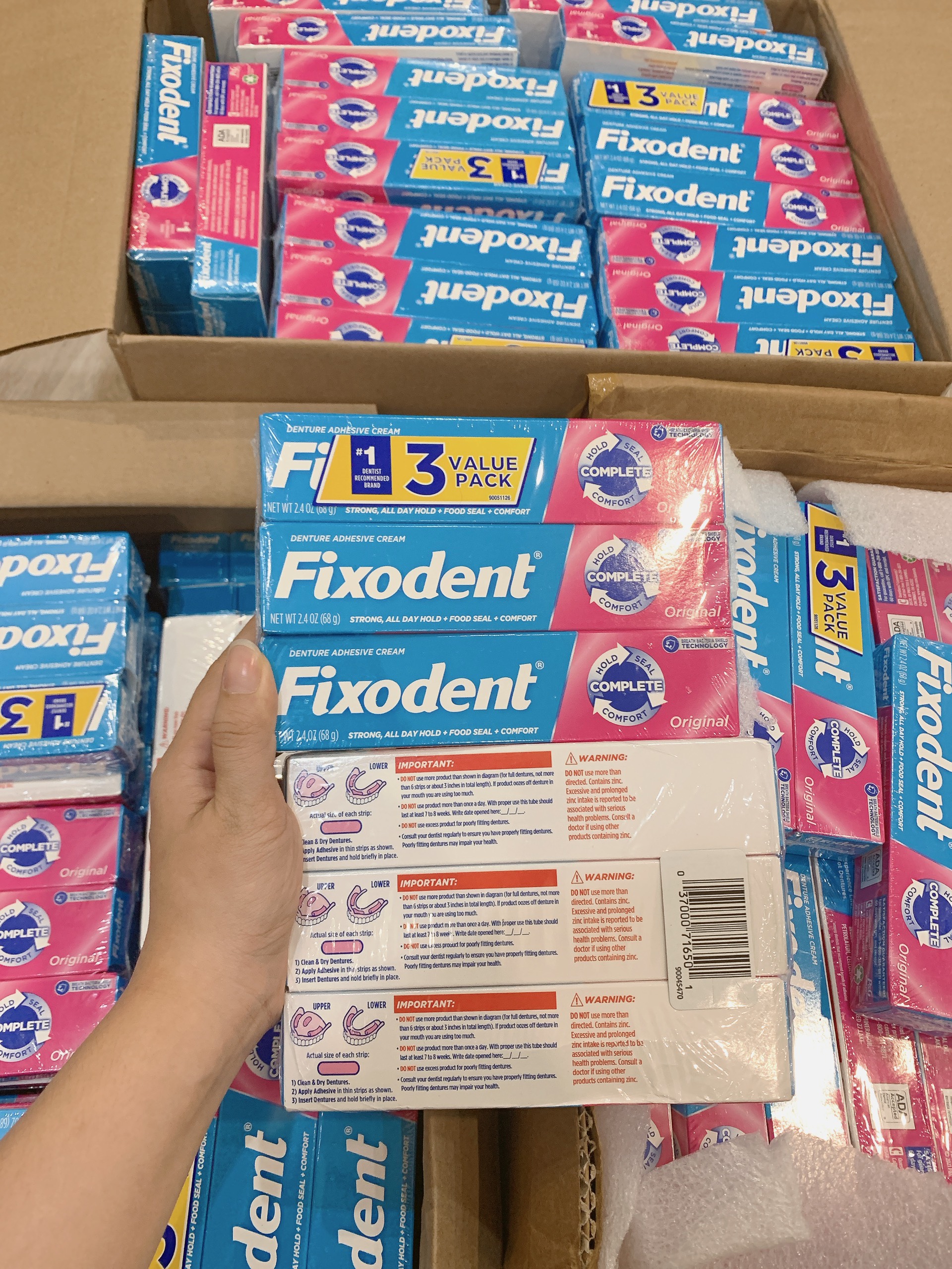 Combo 3 set Keo Dán Hàm Răng Giả Fixodent Mẫu Mới